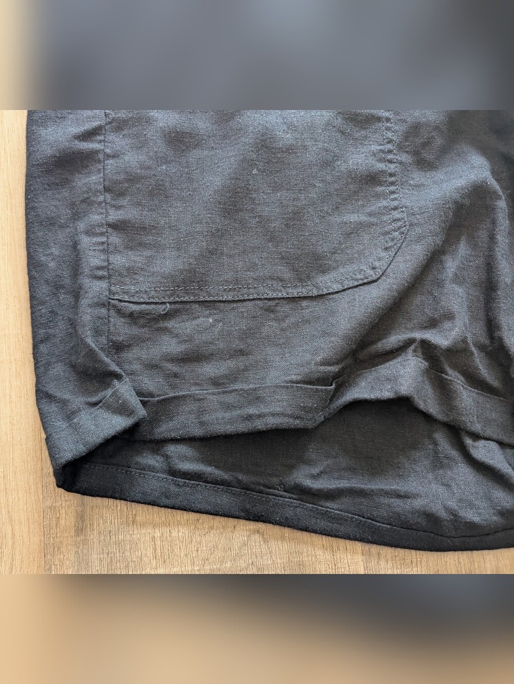 2/$20 Briggs New York Black High-Waist Linen-Blend Shorts - Picture 4 of 8